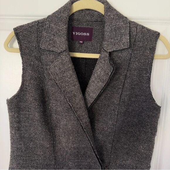 Vigoss Women's Heavy Jacket Vest Sleeveless Gray Snap Closure XS - Picture 3 of 7